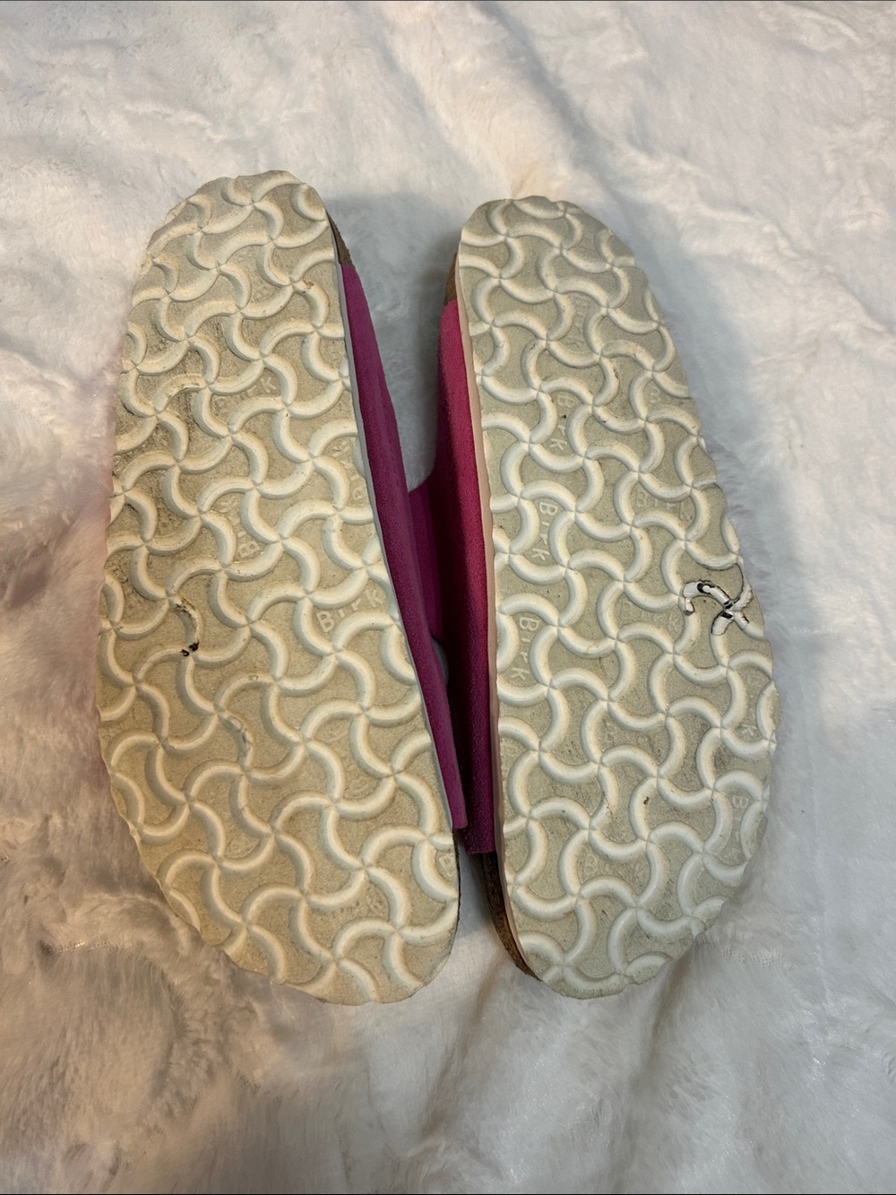 Birkenstock Pink Suede Double-Buckle Slides - Picture 2 of 3